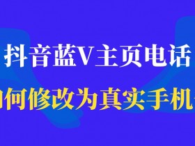 抖音蓝v的主页电话如何改成自己的真实手机号?方便客户加你微信