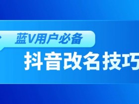 2025年最新的抖音蓝v改名技术,上下均可改,包成功!