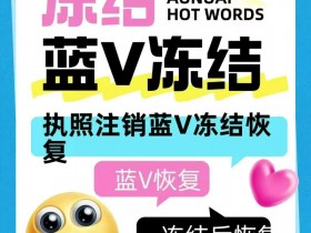 新版蓝V变更主体,冻结后能否恢复?详细解答来了