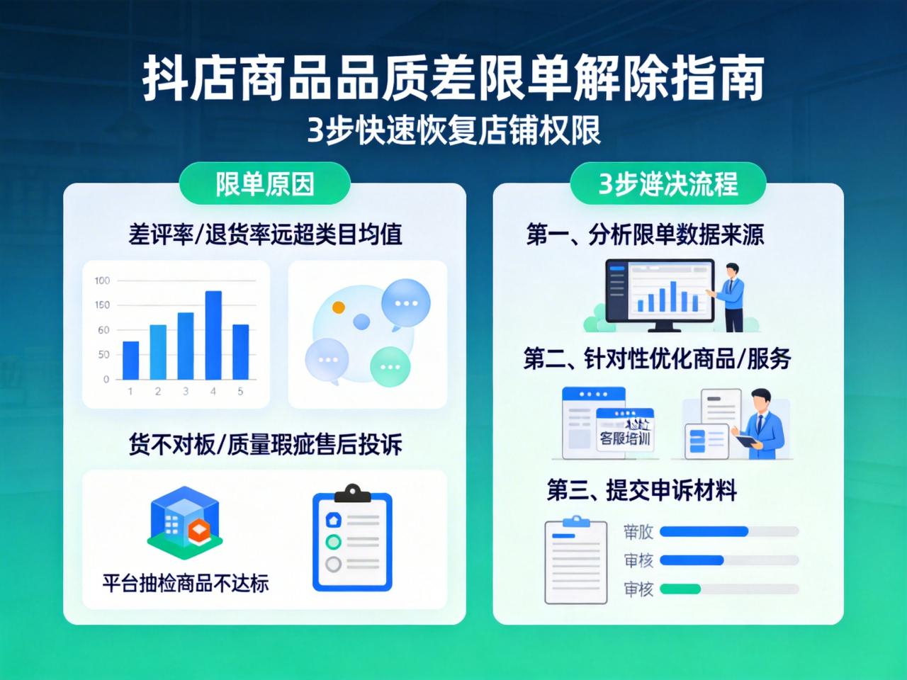 抖店商品品质差限单怎么解除？3步快速恢复店铺权限