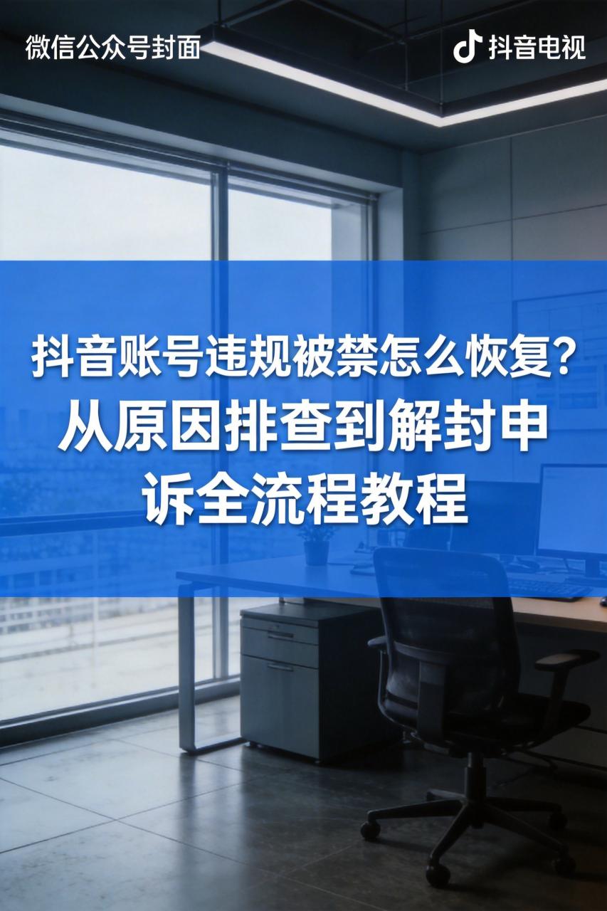 抖音账号违规被禁怎么恢复？从原因排查到解封申诉全流程教程