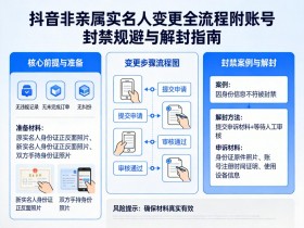 抖音非亲属实名人变更全流程:附账号封禁规避与解封指南