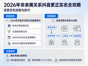 2026年非亲属关系抖音更正实名全攻略:抖音变更实名流程与技巧