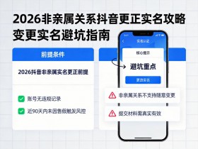 2026非亲属关系抖音更正实名攻略:变更实名避坑指南
