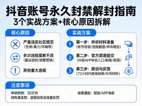 抖音账号被永久封禁怎么解封?3个实战方案帮你找回账号