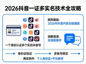 2026抖音一证多实名技术:一个身份认证多个实名抖音号全攻略