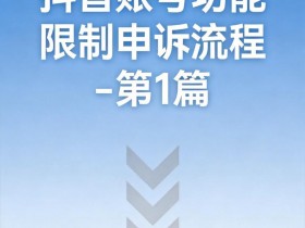 抖音账号功能限制申诉流程 - 第1篇